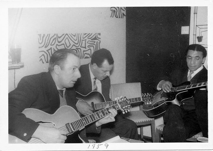 L-R: Bill Colins, Odie Taylor and Wolfe Johnson play together. image copyright Bill Colins