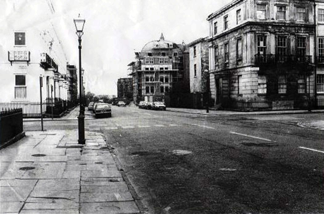 The Embassy Club - right hand of image - in Falkner Square